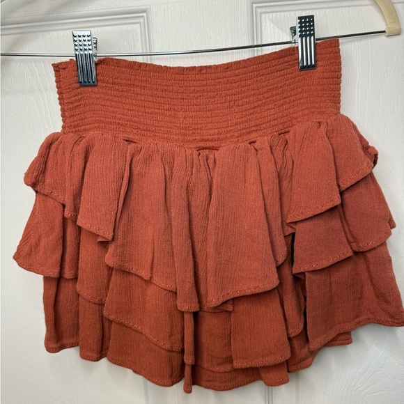 Rewash Bran Rust Layered Women's Mini Skirt with built in shorts Size Small GUC - Picture 2 of 5